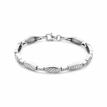 Zilveren schakel armband met vingerafdruk 884